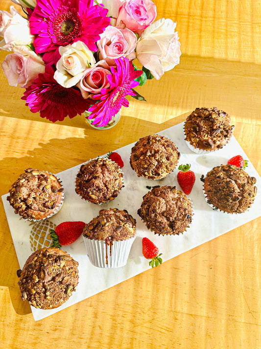 Strawberry Pistachio Muffins