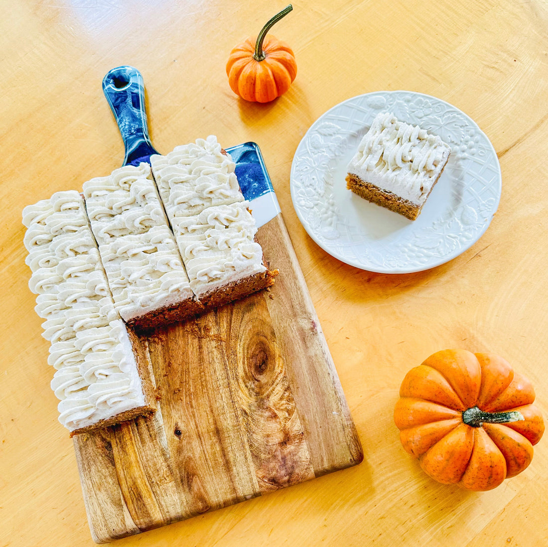 Pumpkin Spice Cake with Vanilla Bean Cream Cheese Frosting