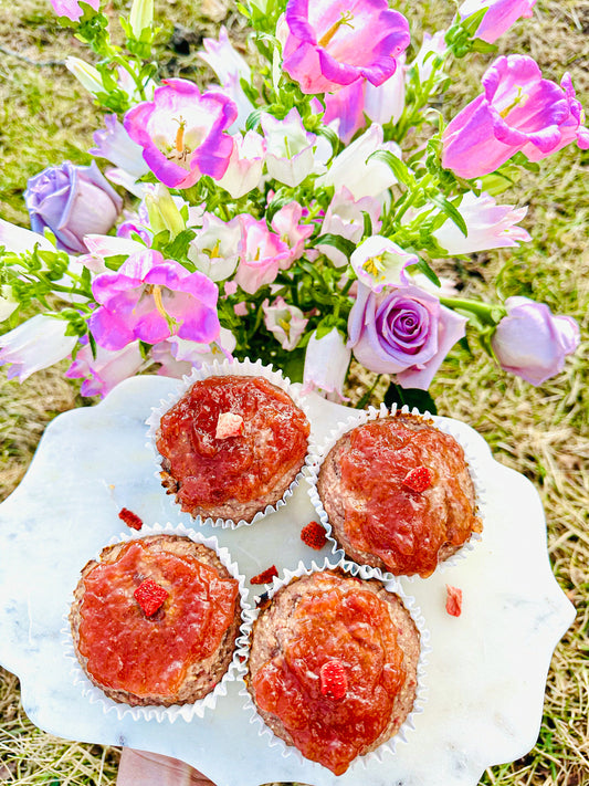 Healthy Strawberry Banana Muffins