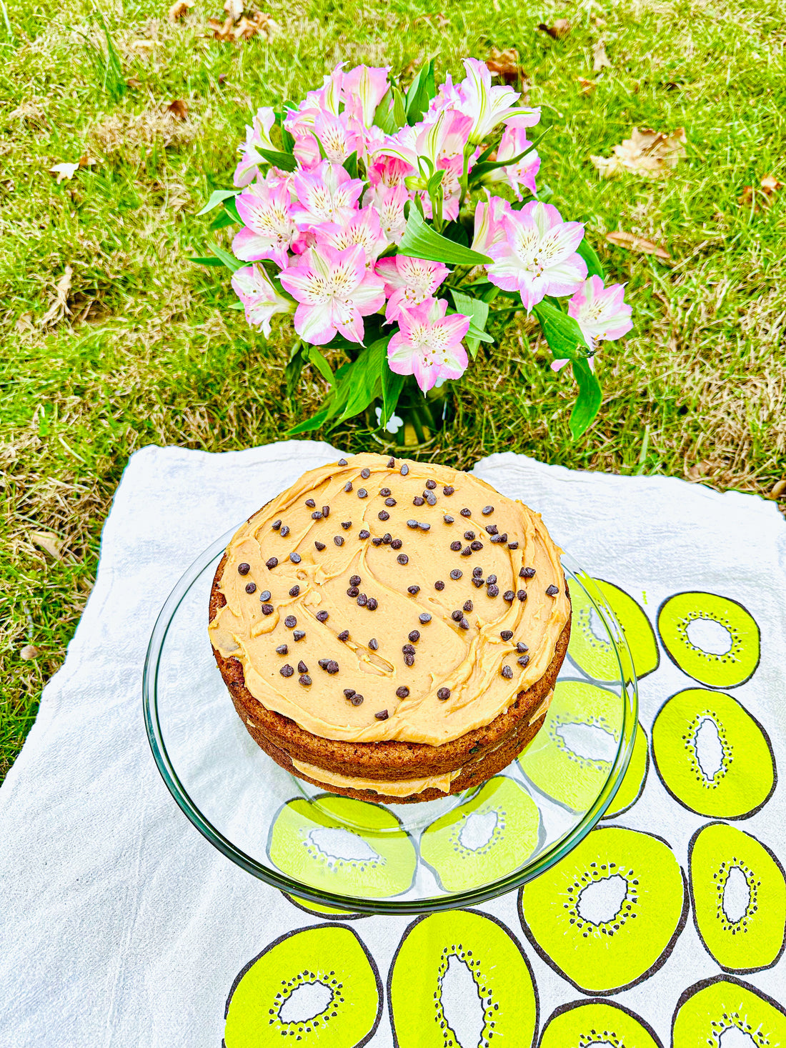 Peanut Butter Banana Chocolate Chip Cake